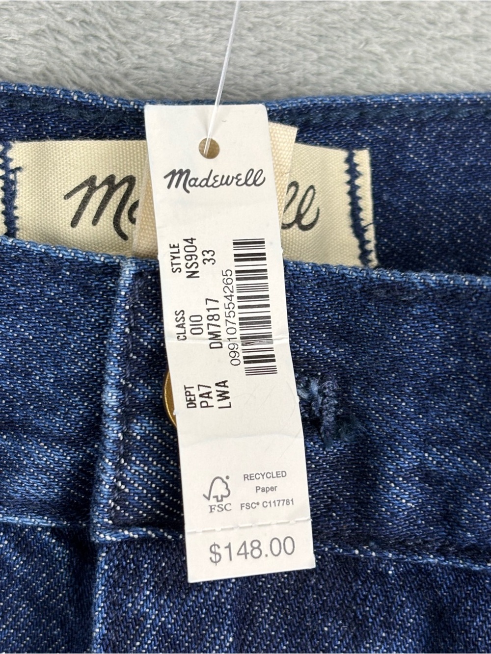 NEW Madewell Superwide-Leg Trouser Jeans Womens 33 Blue Dark Wash 100% Cotton - Picture 7 of 15